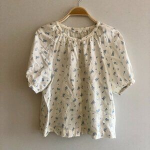 UNIQLO FLORAL LINEN BLOUSE SZ M